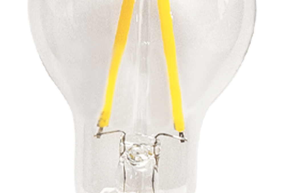 High Efficiency Filament A19 Lamp, Clear – 6W, 30K