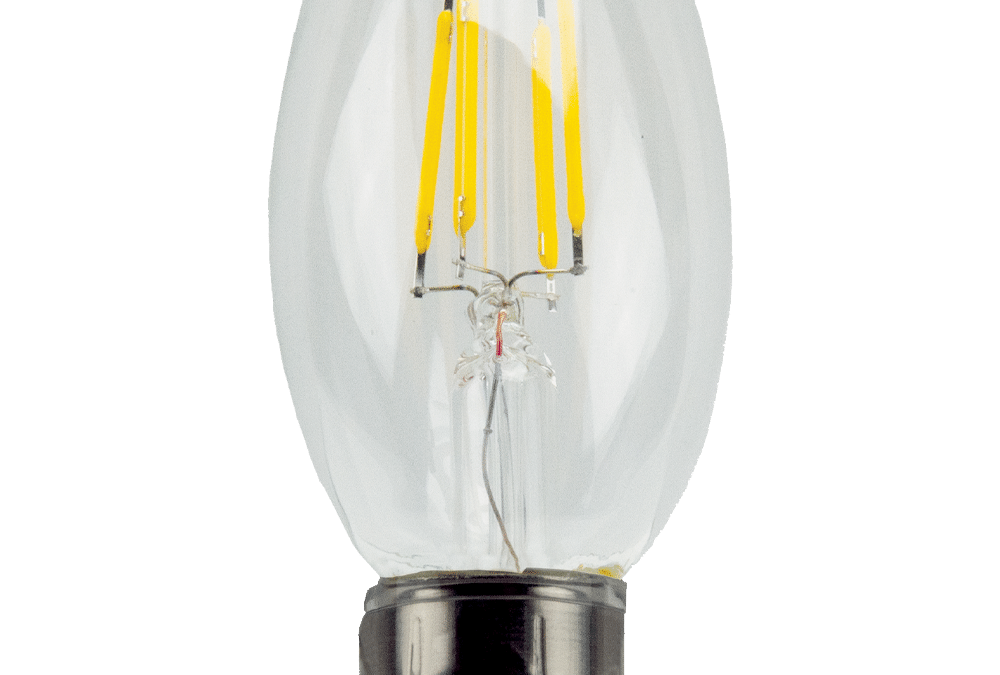 High Efficiency Filament E12 Lamp, Clear – B11, 2.5W, 30K