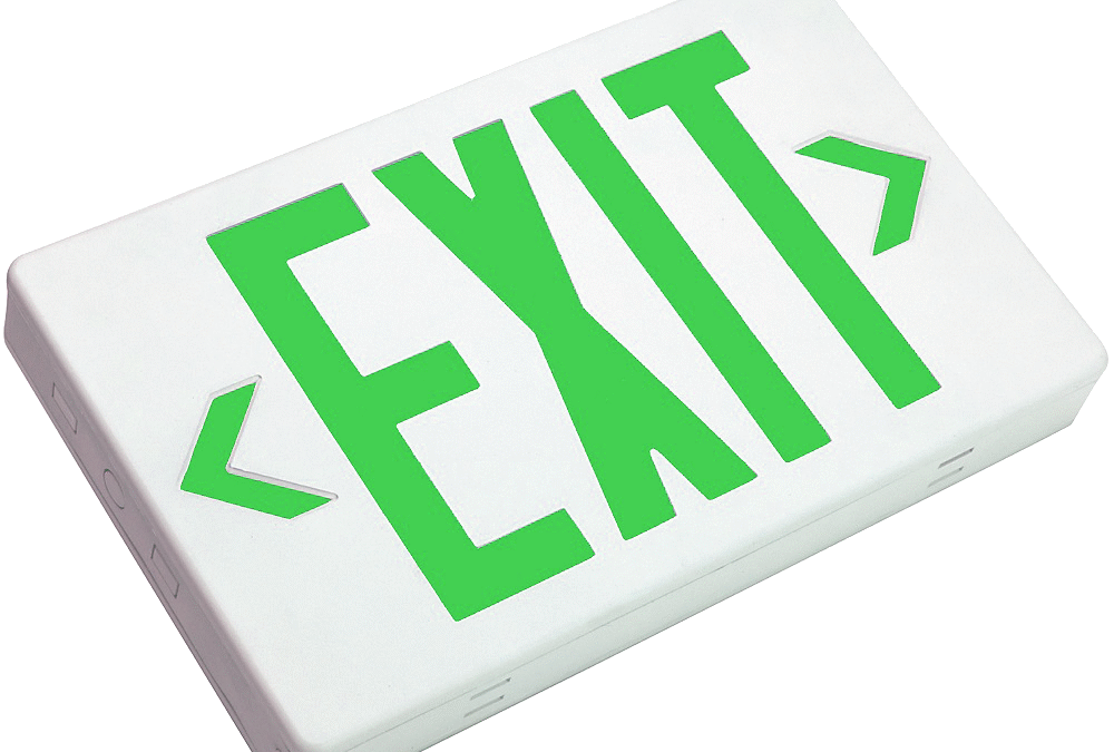 LED Poly 277V Exit Sign Green