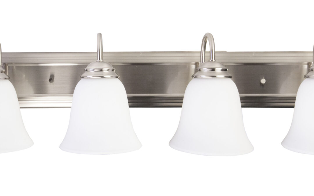 Traditional Tulip Bath Vanity 4-Lamp, Brushed Nickel – 27K